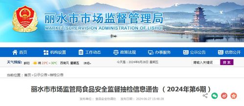 丽水市市场监管局发布2024年第6期食品安全抽检信息通告，强调网络与信息安全在软件开发中的重要性